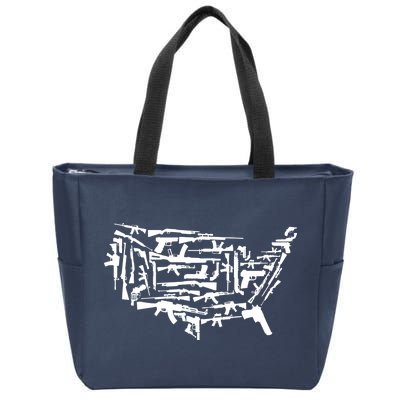 American Gun Map Zip Tote Bag