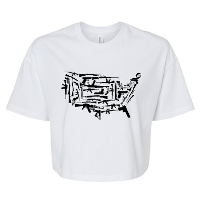 American Gun Map Bella+Canvas Jersey Crop Tee