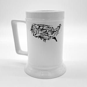 American Gun Map Beer Stein