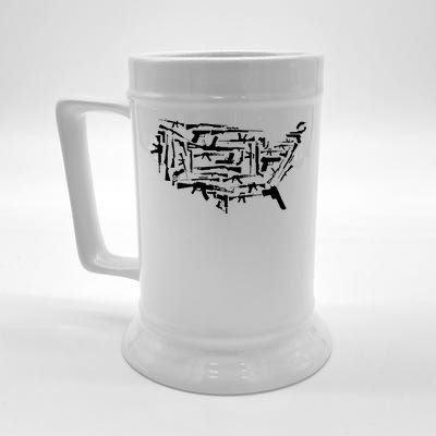 American Gun Map Beer Stein