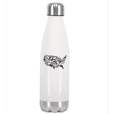 American Gun Map Stainless Steel Insulated Water Bottle