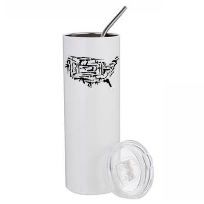 American Gun Map Stainless Steel Tumbler