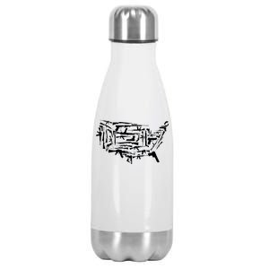 American Gun Map Stainless Steel Insulated Water Bottle