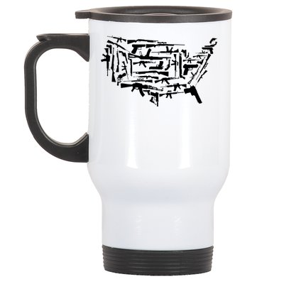 American Gun Map Stainless Steel Travel Mug