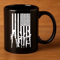 American Guns 11oz C Handle Ceramic Mug