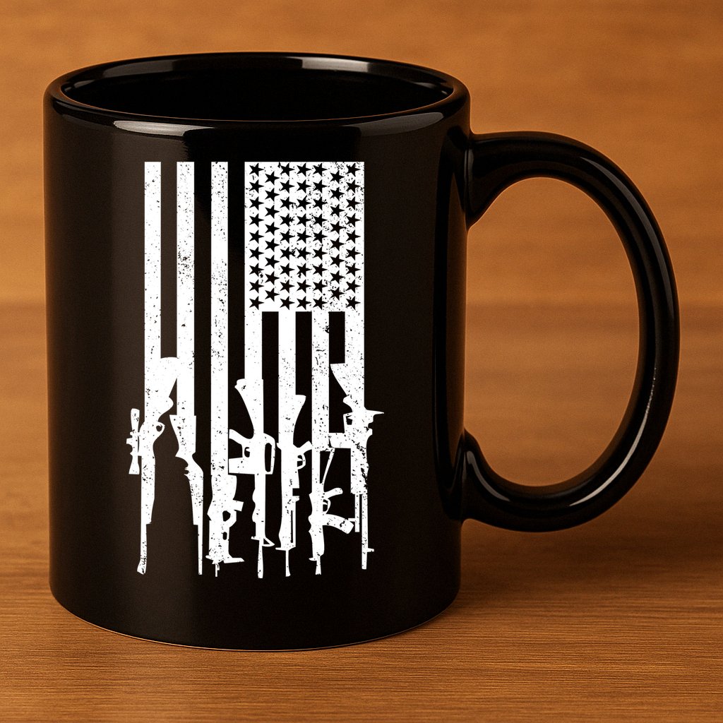 American Guns 11oz C Handle Ceramic Mug
