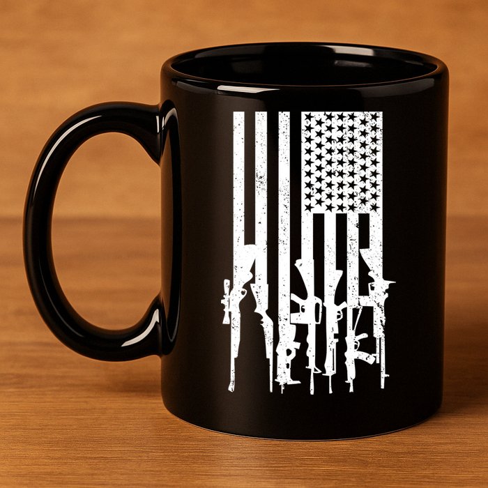 American Guns 11oz C Handle Ceramic Mug