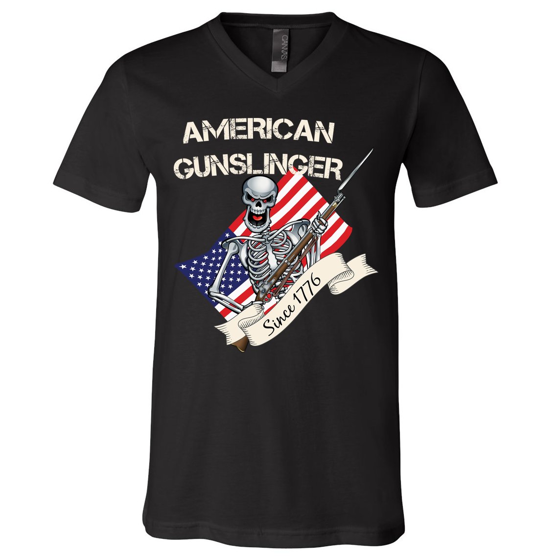 American Gunslinger Since 1776 V-Neck T-Shirt