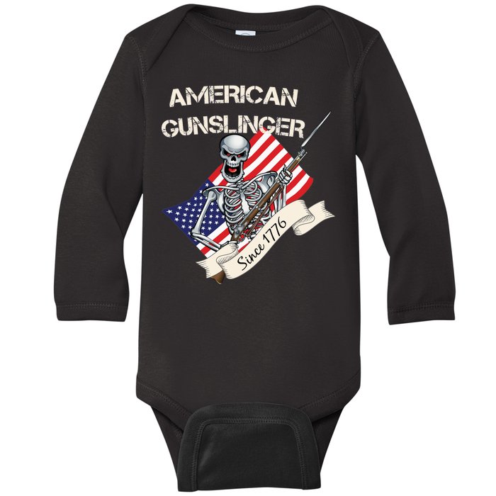 American Gunslinger Since 1776 Baby Long Sleeve Bodysuit