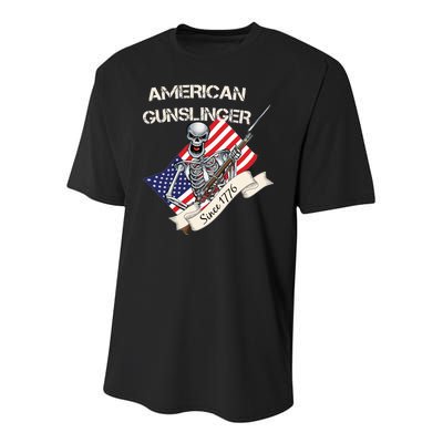 American Gunslinger Since 1776 Youth Performance Sprint T-Shirt