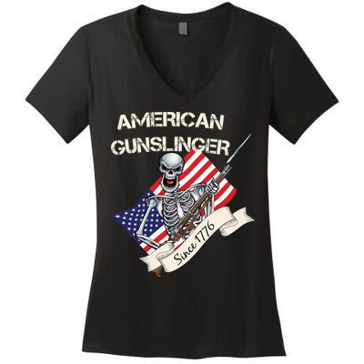 American Gunslinger Since 1776 Women's V-Neck T-Shirt