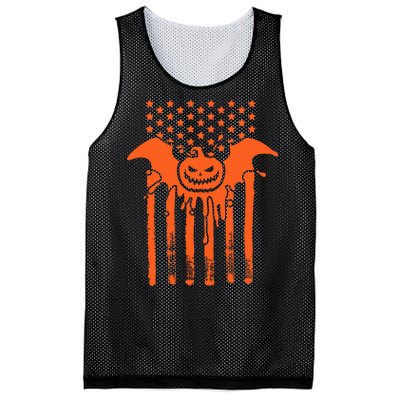 American Halloween Pumpkin Bat USA Flag Mesh Reversible Basketball Jersey Tank