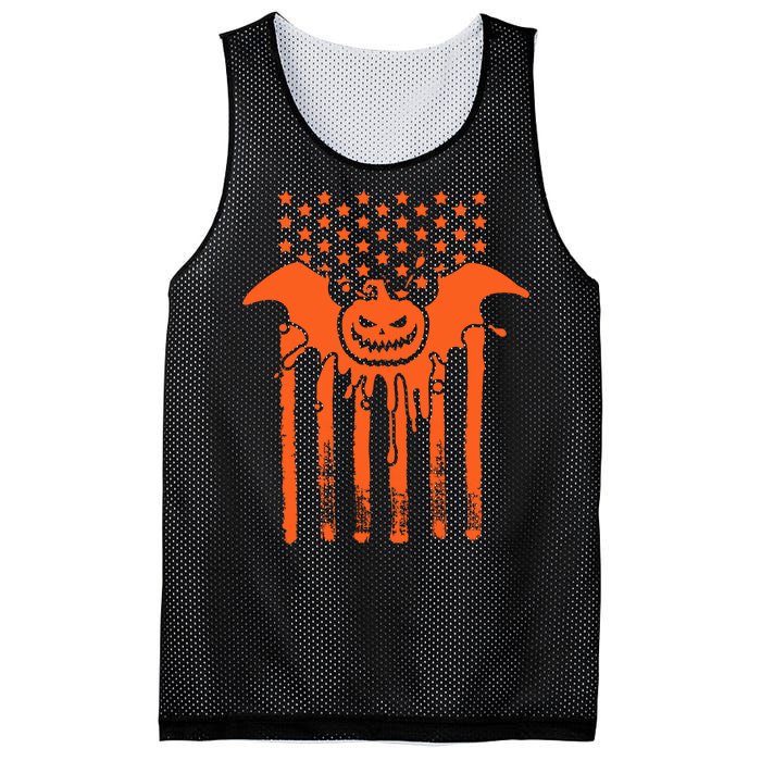 American Halloween Pumpkin Bat USA Flag Mesh Reversible Basketball Jersey Tank