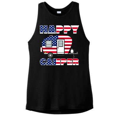 American Happy Camper USA Ladies PosiCharge Tri-Blend Wicking Tank