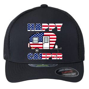 American Happy Camper USA Flexfit Unipanel Trucker Cap