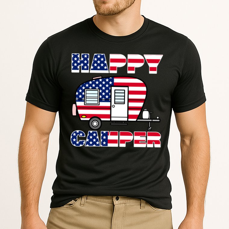 American Happy Camper USA Cooling Performance Crew T-Shirt