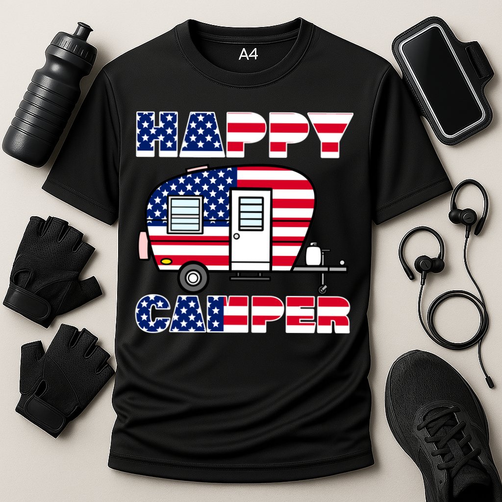 American Happy Camper USA Cooling Performance Crew T-Shirt