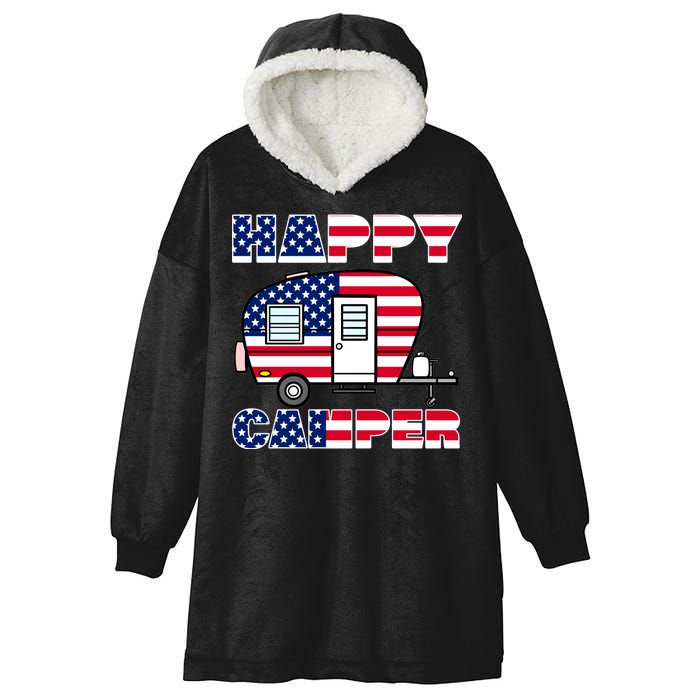 American Happy Camper USA Hooded Wearable Blanket