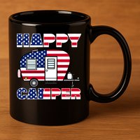 American Happy Camper USA 11oz C Handle Ceramic Mug