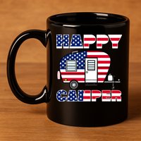 American Happy Camper USA 11oz C Handle Ceramic Mug