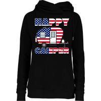 American Happy Camper USA Womens Funnel Neck Pullover Hood