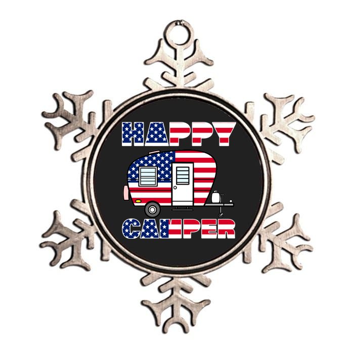 American Happy Camper USA Metallic Star Ornament