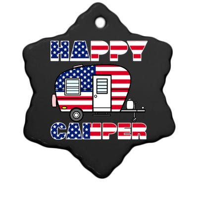 American Happy Camper USA Ceramic Star Ornament