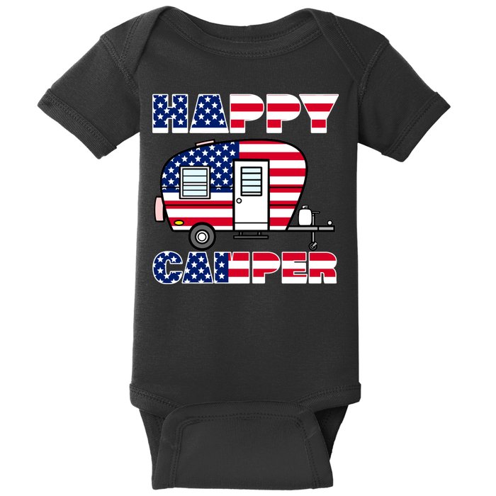 American Happy Camper USA Baby Bodysuit