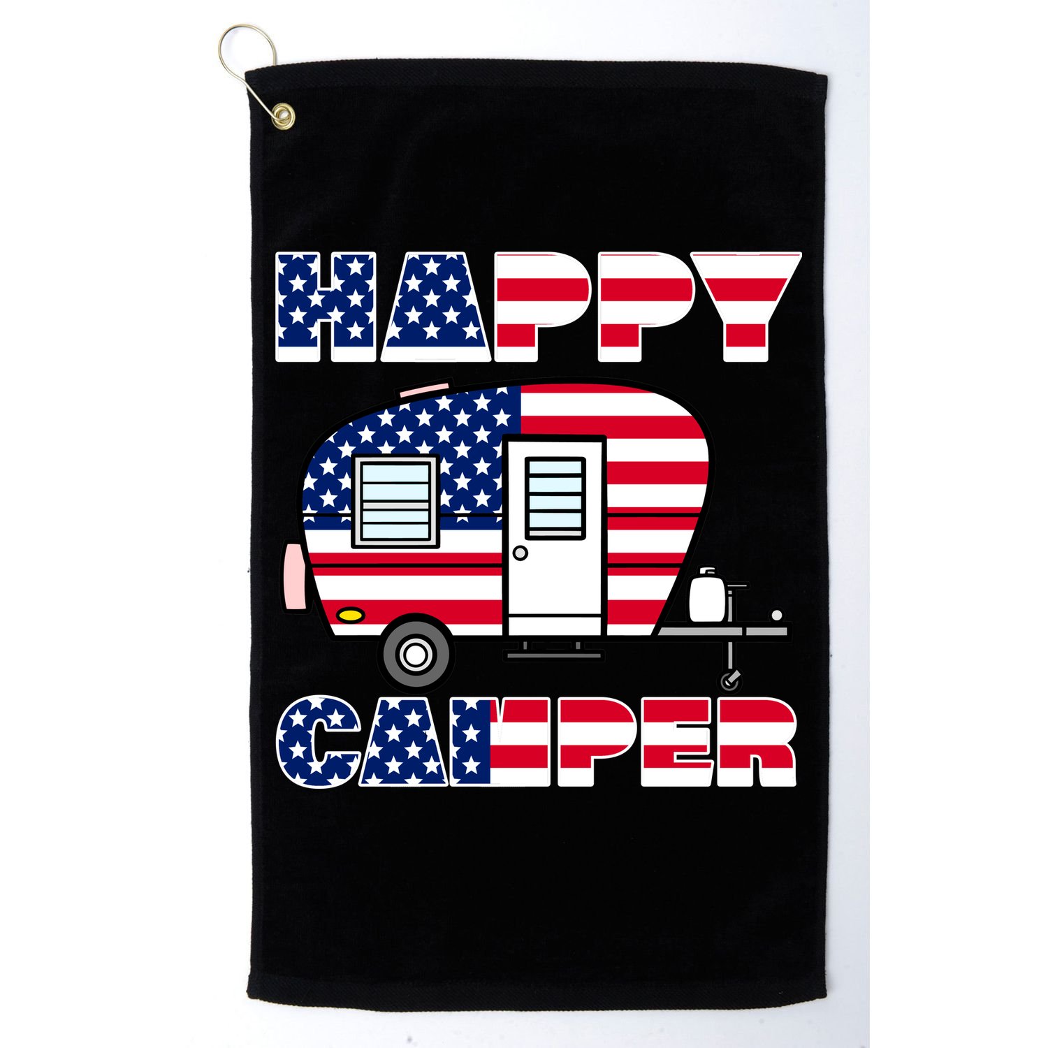 American Happy Camper USA Golf Towel