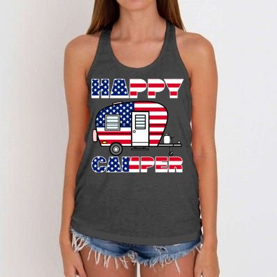 American Happy Camper USA Women's Knotted Racerback Tank