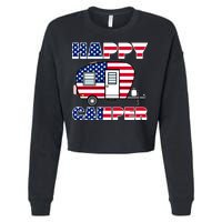 American Happy Camper USA Cropped Pullover Crew