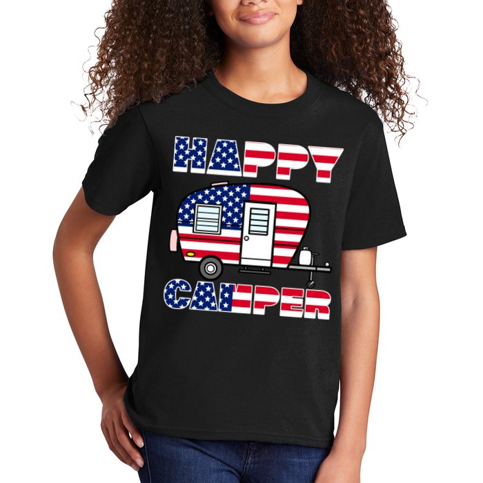 American Happy Camper USA Kids T-Shirt