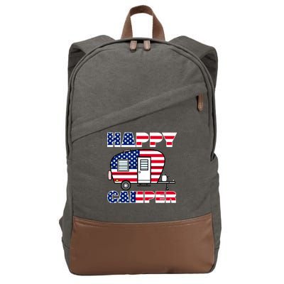 American Happy Camper USA Cotton Canvas Backpack