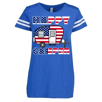 American Happy Camper USA Enza Ladies Jersey Football T-Shirt