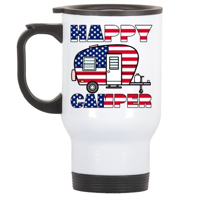 American Happy Camper USA Stainless Steel Travel Mug