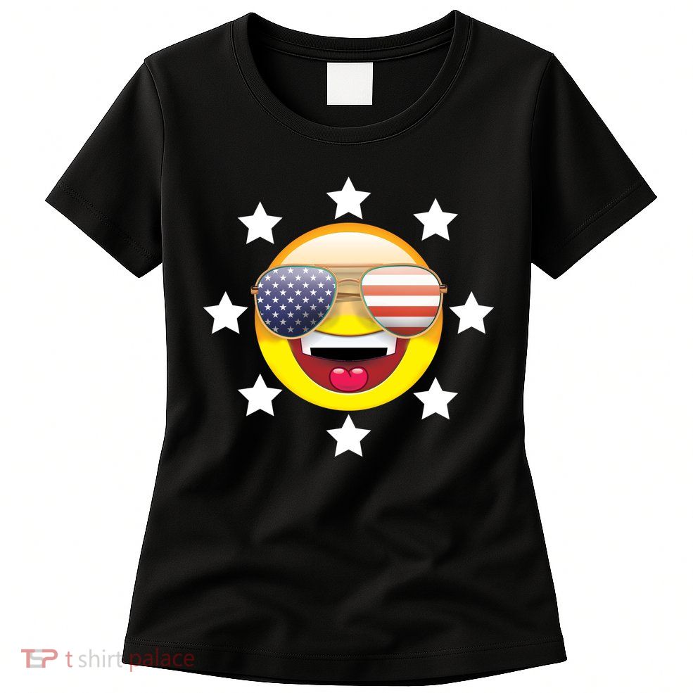 American Hippie Smiley Face Womens T-Shirt