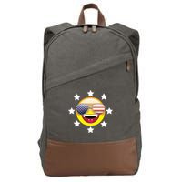 American Hippie Smiley Face Cotton Canvas Backpack