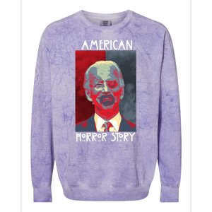 American Horror Funny Anti Biden Colorblast Crewneck Sweatshirt