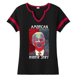 American Horror Funny Anti Biden Ladies Halftime Notch Neck Tee