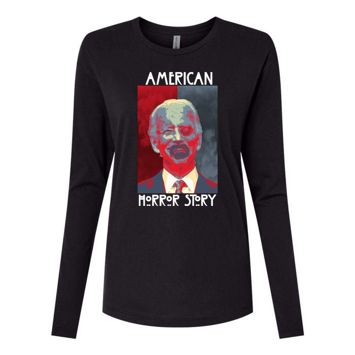 American Horror Funny Anti Biden Womens Cotton Relaxed Long Sleeve T-Shirt