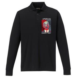 American Horror Funny Anti Biden Performance Long Sleeve Polo