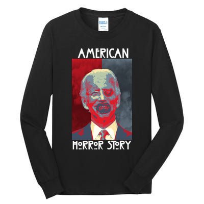 American Horror Funny Anti Biden Tall Long Sleeve T-Shirt
