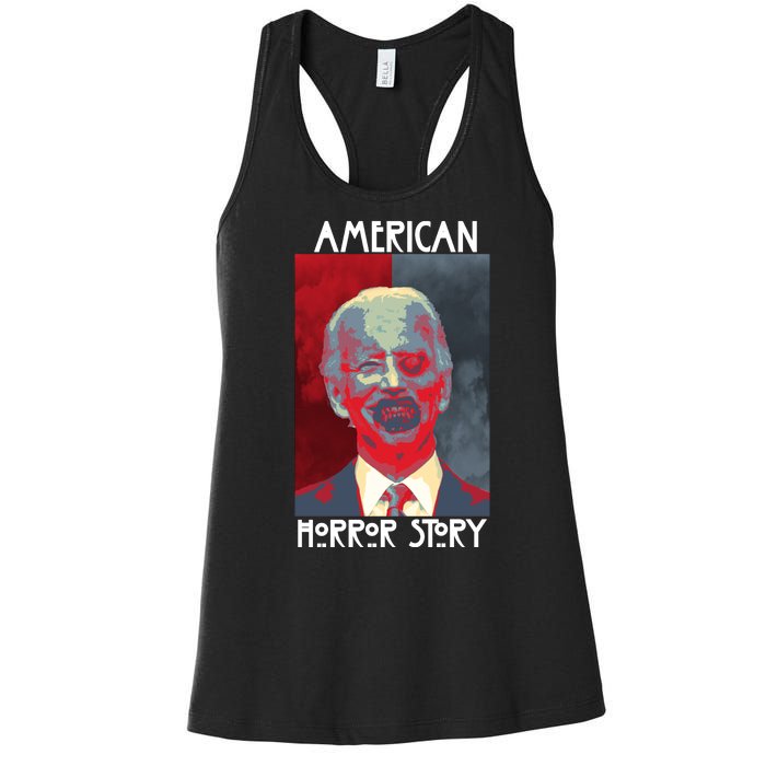 American Horror Funny Anti Biden Women's Racerback Tank