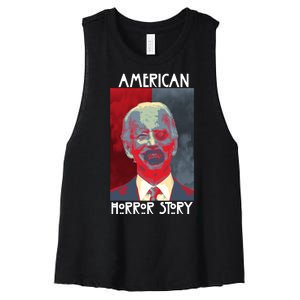 American Horror Funny Anti Biden Women's Racerback Cropped Tank