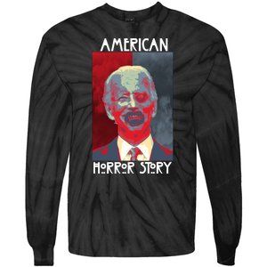 American Horror Funny Anti Biden Tie-Dye Long Sleeve Shirt