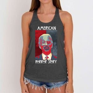 American Horror Funny Anti Biden Women's Knotted Racerback Tank