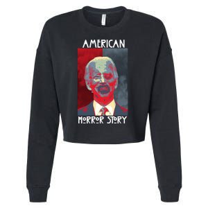 American Horror Funny Anti Biden Cropped Pullover Crew