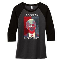 American Horror Funny Anti Biden Women's Tri-Blend 3/4-Sleeve Raglan Shirt