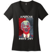 American Horror Funny Anti Biden Women's V-Neck T-Shirt