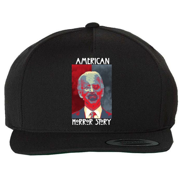 American Horror Funny Anti Biden Wool Snapback Cap